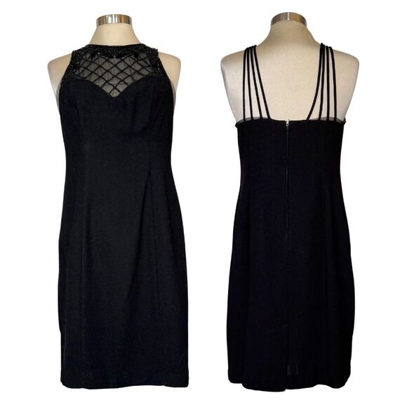 VINTAGE Clifford & Wills Petites Mini Beaded Cocktail Dress Black 8 - Picture 1 of 8